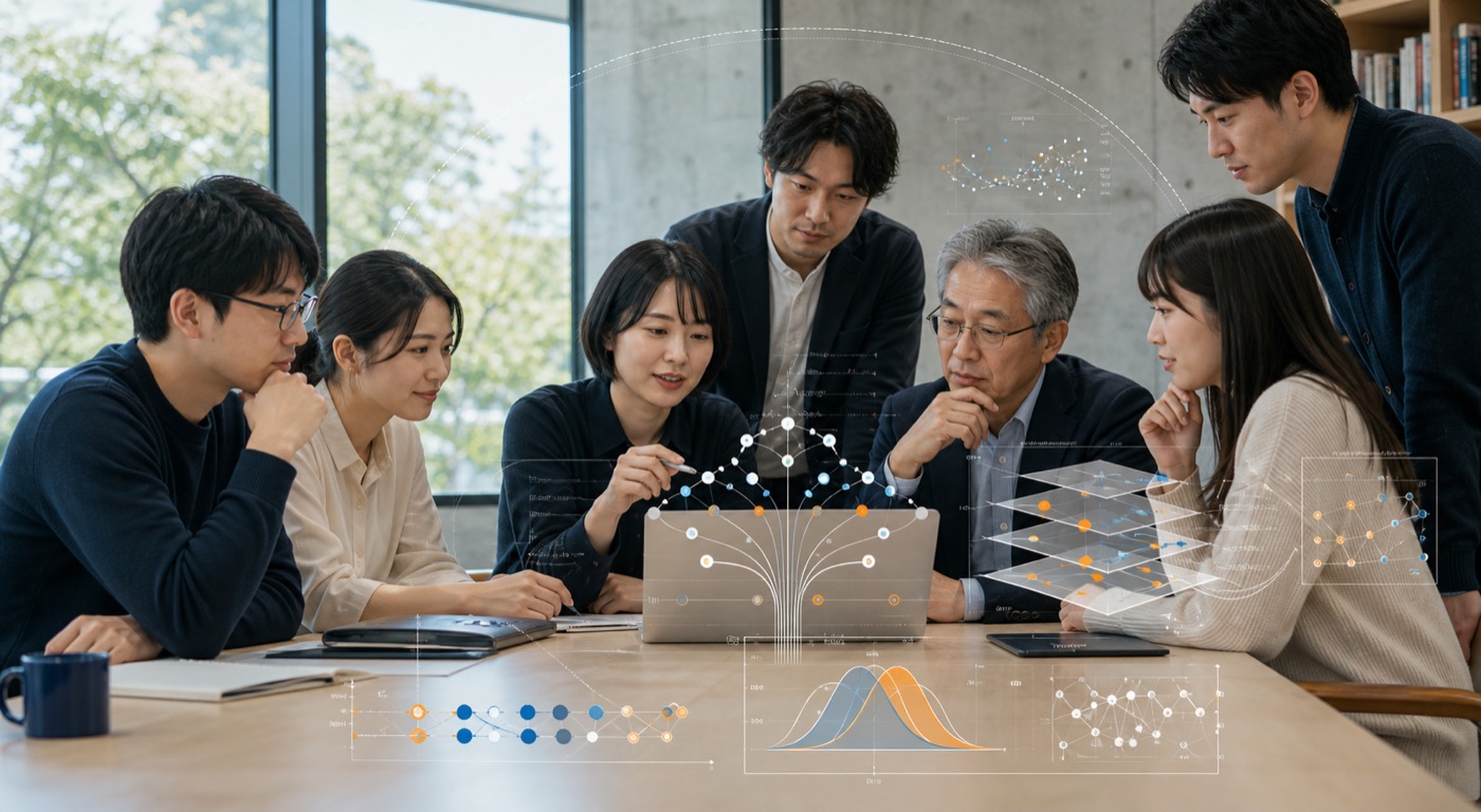 研究人员共同评估教育人工智能可靠性与公平性的示意图